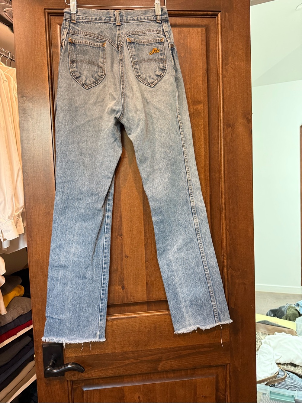 Vintage Chic Classic Light Blue High-Waist Women's Jeans-70’s/80’s style